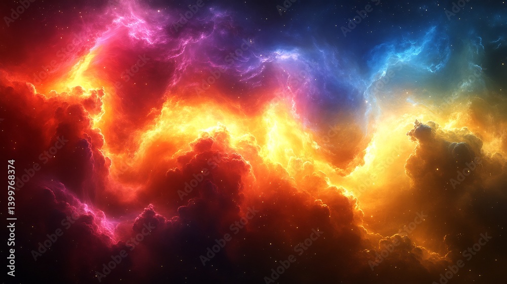 Fototapeta premium Colorful Space Nebula Abstract Background. (1)
