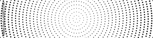 Halftone monochrome geometrical circle pattern background - abstract black and white vector graphic design with dots