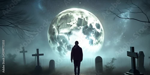 Moonlight Mystery Supernatural Gothic Eerie Halloween Fantasy Solemnity Emotional Grave