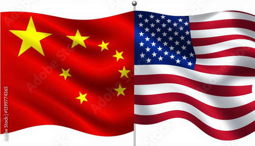 Two flags of the USA and China, the struggle for primacy and the tariff war. The risk of collapse of the world trading system.
