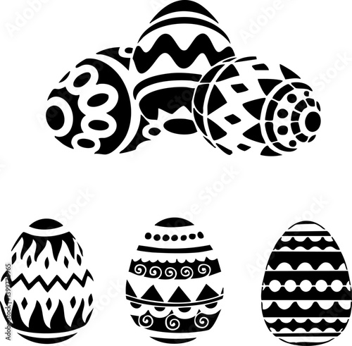 Happy Easter banner, poster, greeting card. Trendy Easter design with typography, bunnies, flowers, eggs, bunny ears, modern symbol Easter banner