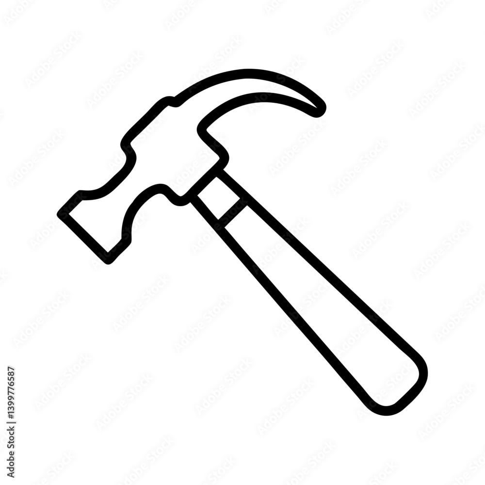 Hammer icon in simple black and white design