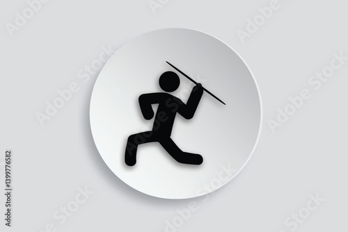 Pole vault athlete icon, suitable for track and field sports or event illustrations.