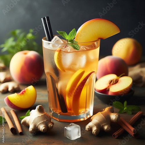 Ginger Peach Iced Tea
