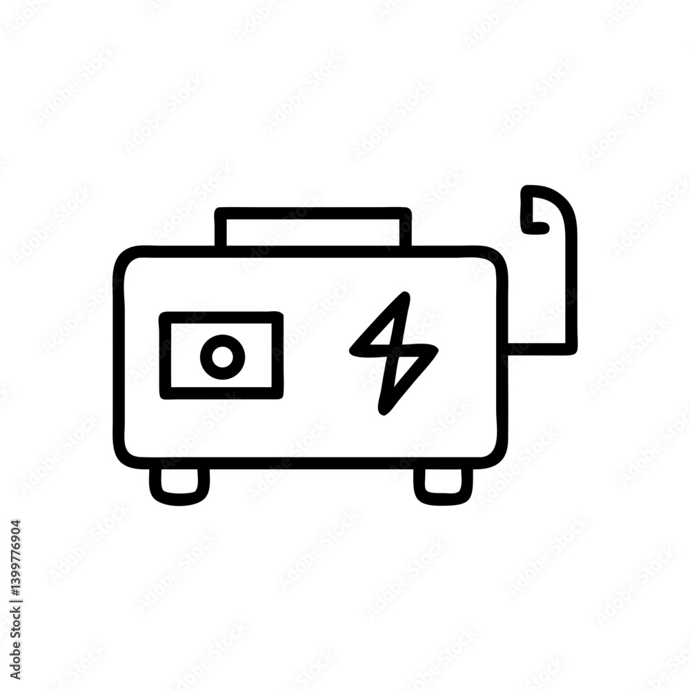 Fototapeta premium Power generator illustration in minimalist black and white style