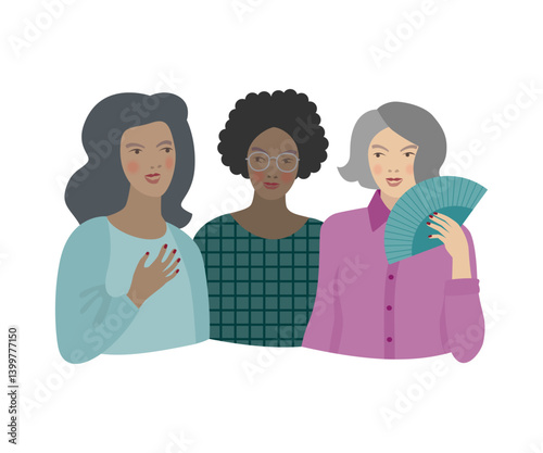 Women talking, menopause talk, middle-aged women peer support.