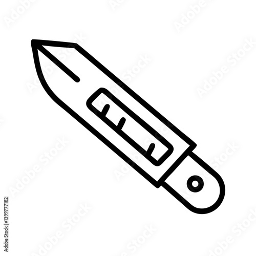 Utility knife icon - simple outline design on white background