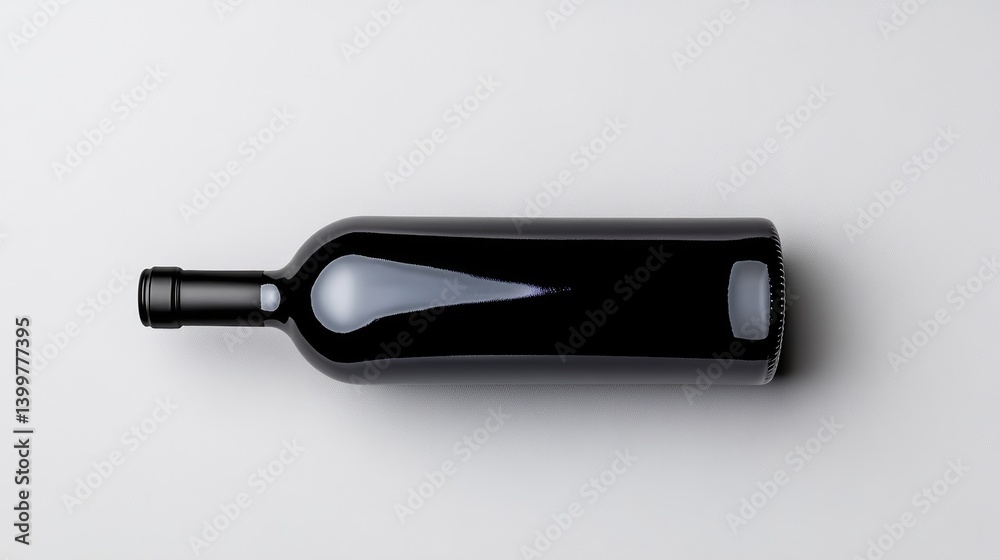 A wine bottle with no label, just a deep, polished black surface A wine bottle with no label, just a deep, polished black surface