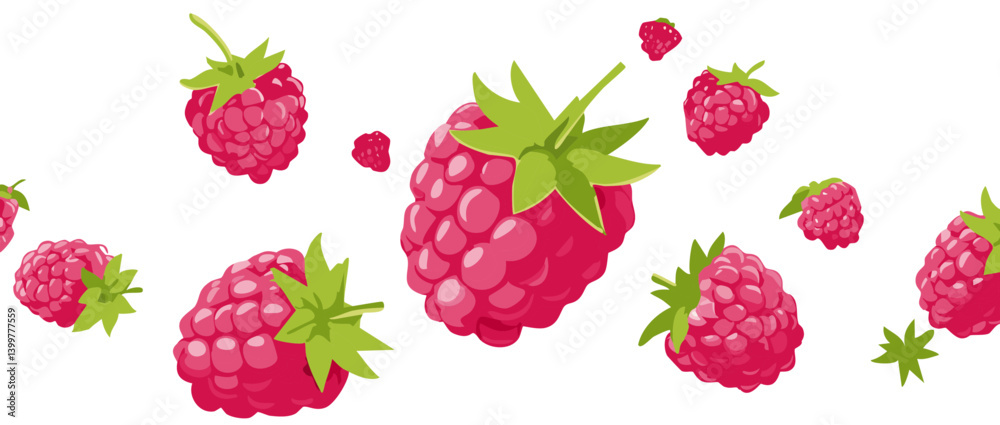 fresh raspberry falling vector icon design