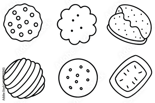 cookie line art illustration for creative projects
