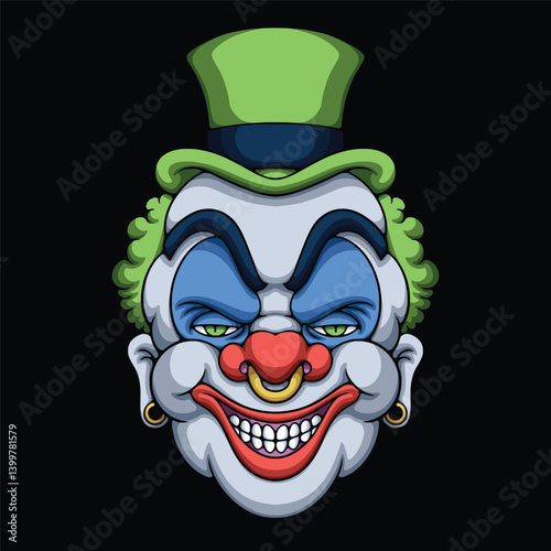 Smile clown wearing a hat Illustration