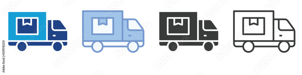 delivery truck Icons Collection – Multiple Vector Styles Icons delivery truck Icons Collection – Multiple Vector Styles Icons