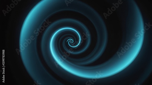 Blue spiral tunnel effect, symbolizing depth and motion in a captivating visual design