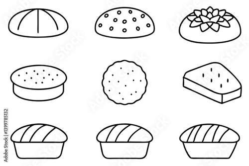 cornbread line art traditional southern recipe illustration
