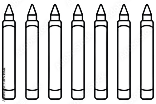 crayons line art playful sketches of art supplies