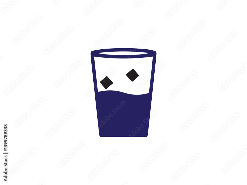 Water glass icon illustration design vector design Water glass icon illustration design vector design
