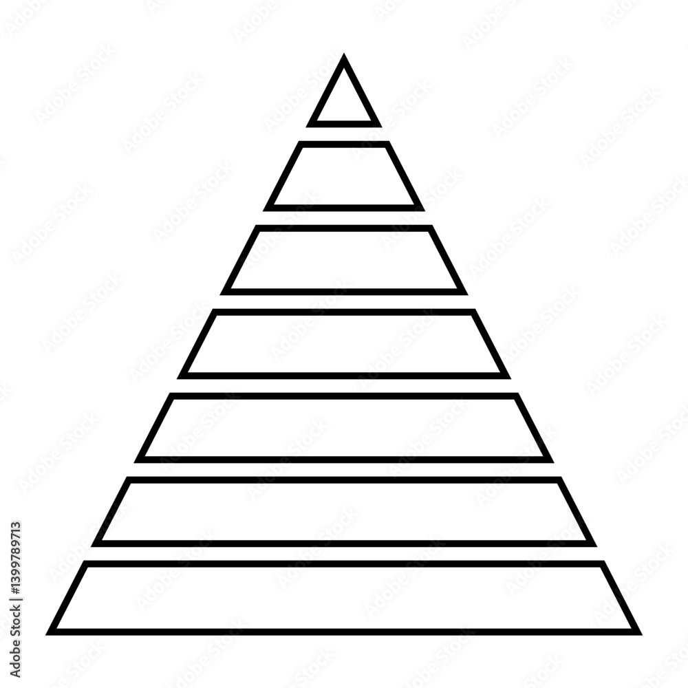 Maslow pyramid Seven Layer Pyramid Diagram, Hierarchical Structure, Stages Levels Maslow pyramid Seven Layer Pyramid Diagram, Hierarchical Structure, Stages Levels