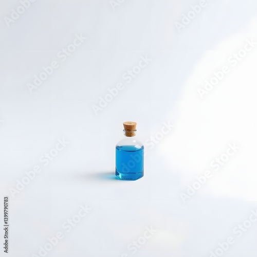 3D Blue Magic Potion Bottle for Fantasy Game 
