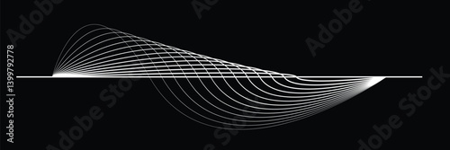 Digital sound equalizer . Audio signal frequency signal . Abstract flow linear fluid wavy shape . Acoustic volume lines .Curved lines pattern . Music sound wave . Vector illustration
