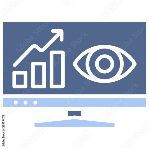 Monitoring Flat Blue Icon