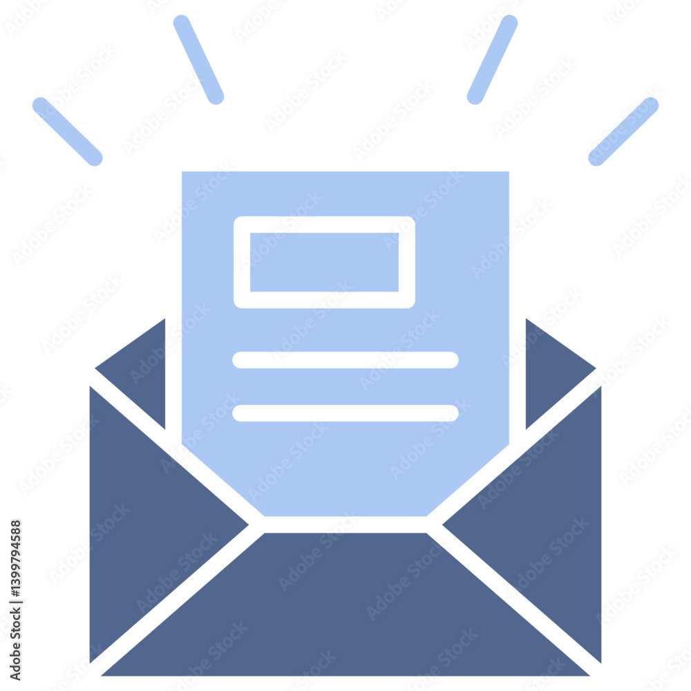 Newsletter Flat Blue Icon Newsletter Flat Blue Icon