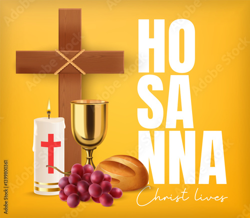 Holy Week Hosanna Yellow Background