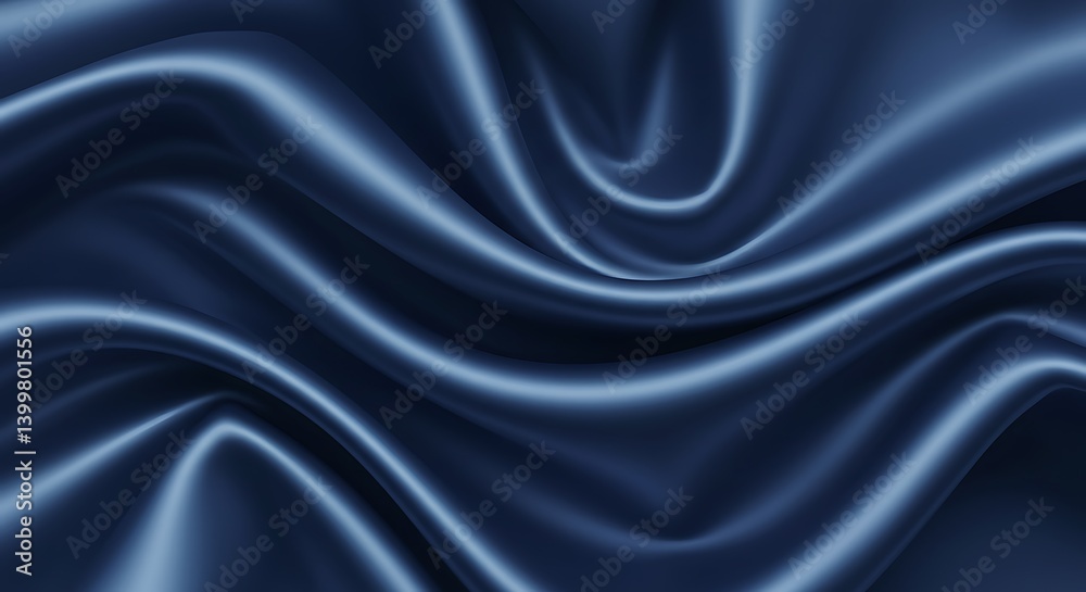 Obraz premium Midnight Blue Silk: Luxurious Drape & Shadow Play AI Generated