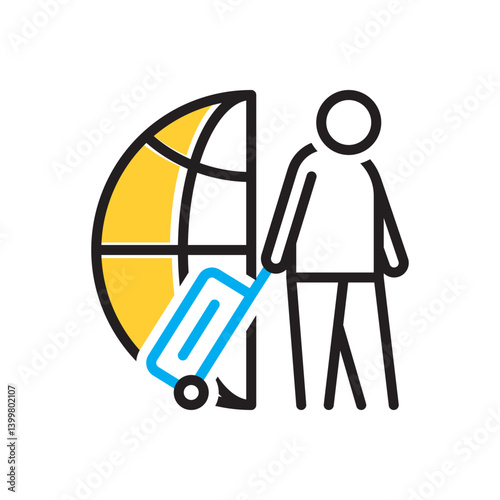 Multi color icon for immigrant