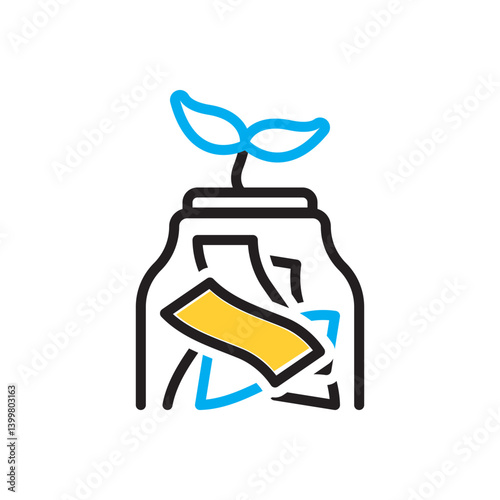 Multi color icon for saving