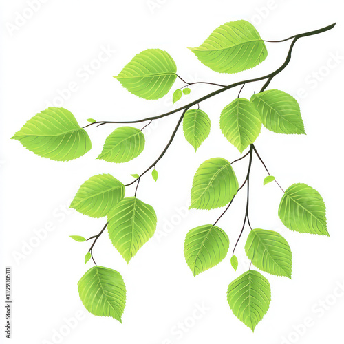 green leaves on white background