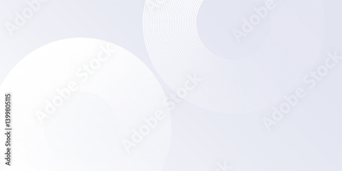 Fototapeta Naklejka Na Ścianę i Meble -  Modern white background with white circle lines. Digital future technology concept abstract modern simple