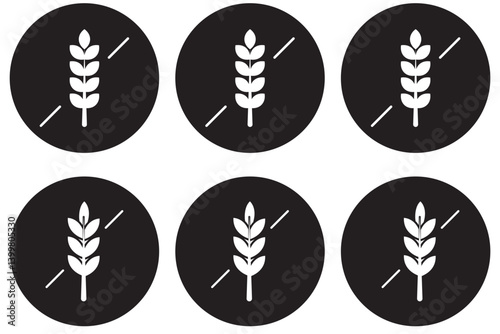 Set of Gluten free label vector icons set. No wheat symbols templates design for gluten free food package or dietetic product nutrition sign. Vector Illustration. Vector Graphic
