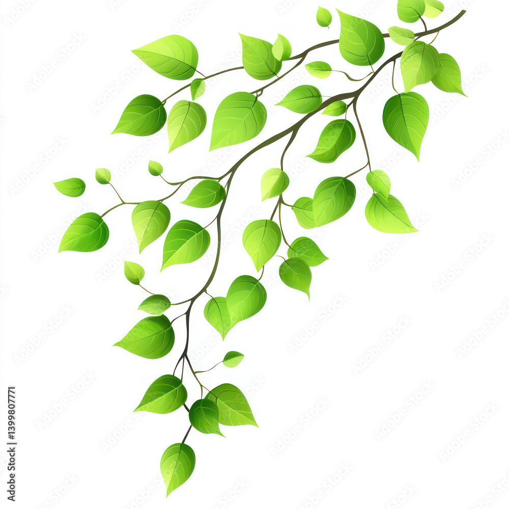 Obraz premium green leaves on white background
