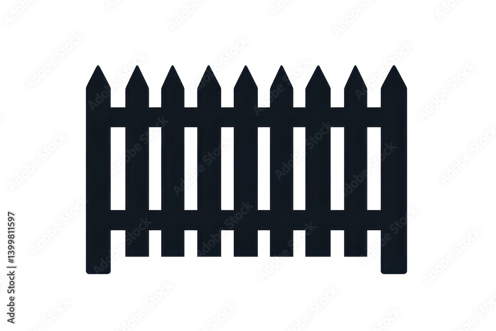Isolated Black Fence Silhouette Isolated Black Fence Silhouette