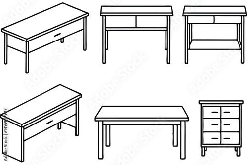 desk line art stylish desk drawing creative workspace design