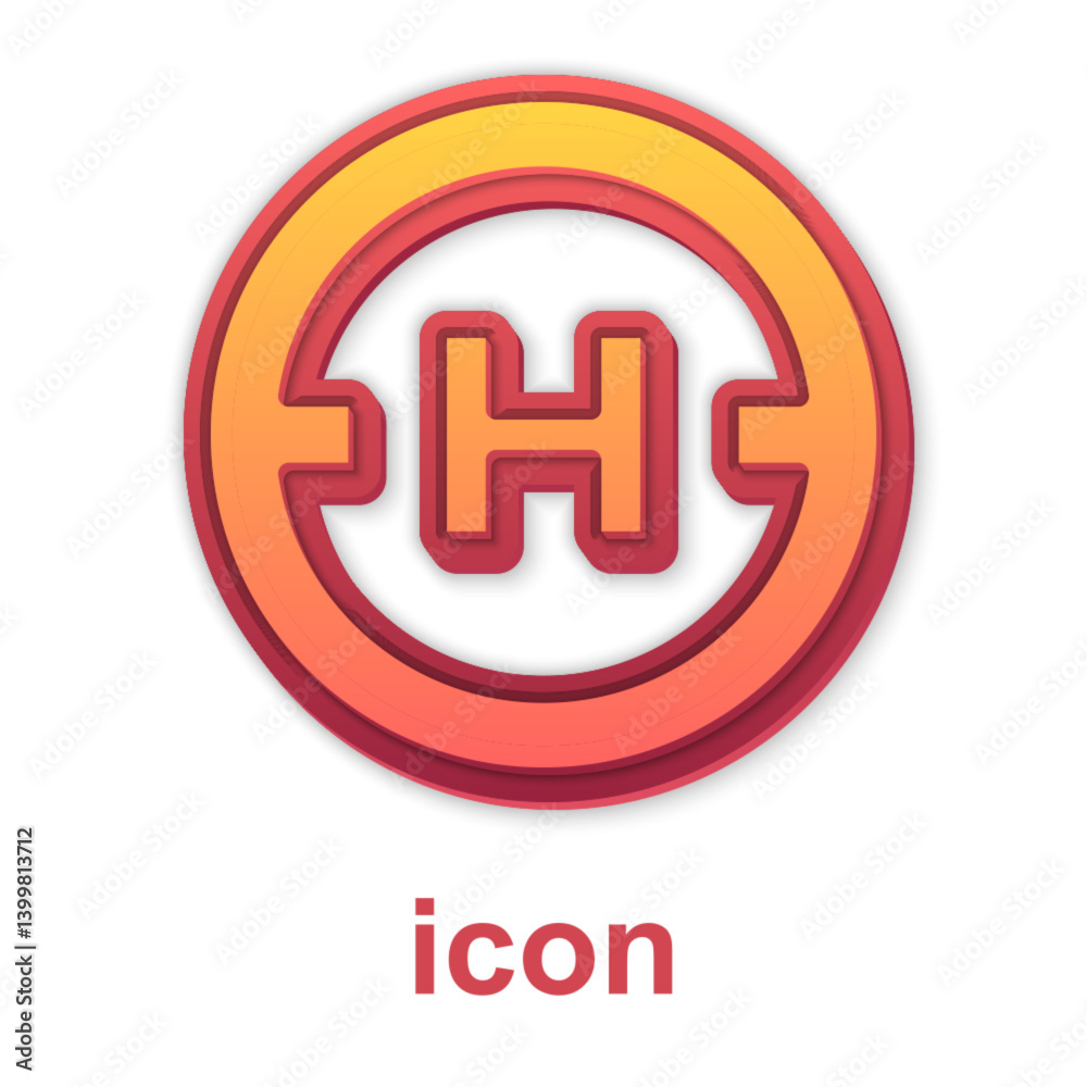 Gold Helicopter landing pad icon isolated on white background. Helipad, area, platform, H letter. Vector Gold Helicopter landing pad icon isolated on white background. Helipad, area, platform, H letter. Vector
