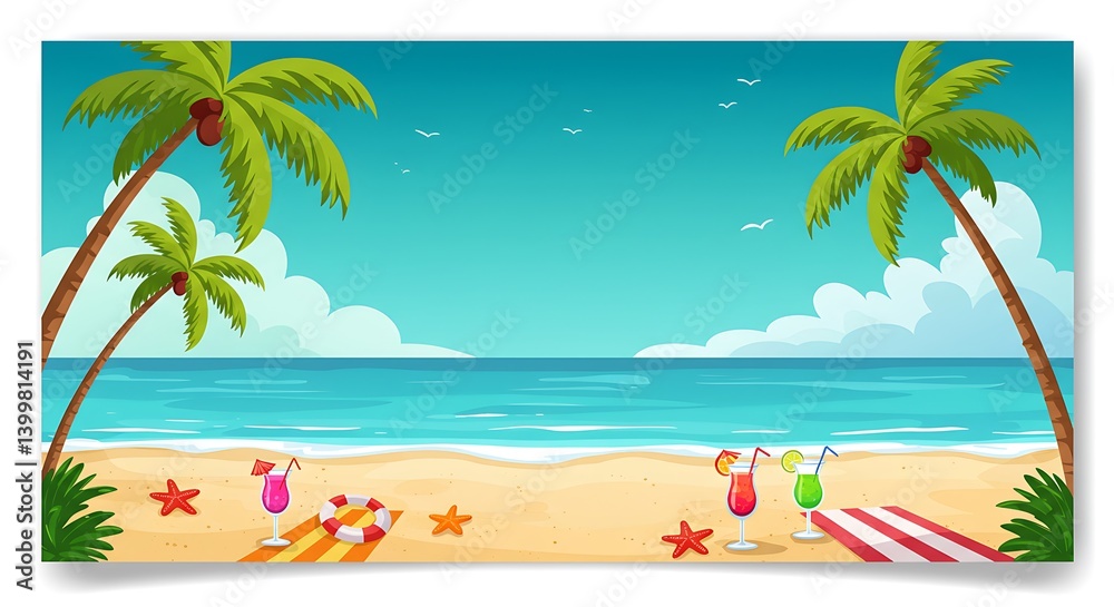 Obraz premium Tropical Escape AI Generated
