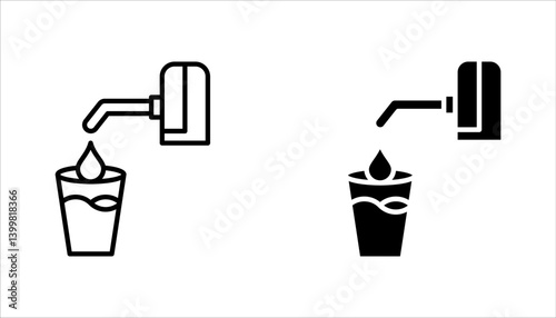 Dispenser icon set. Dispenser linear symbol, vector illustration on white background
