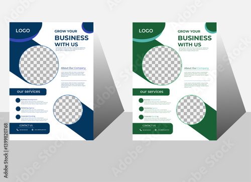Modern flyer design for advertising promotion and growth company. abstract flat flyer design .   two color flyer. creative unique nice clean design.a4 size flyer design