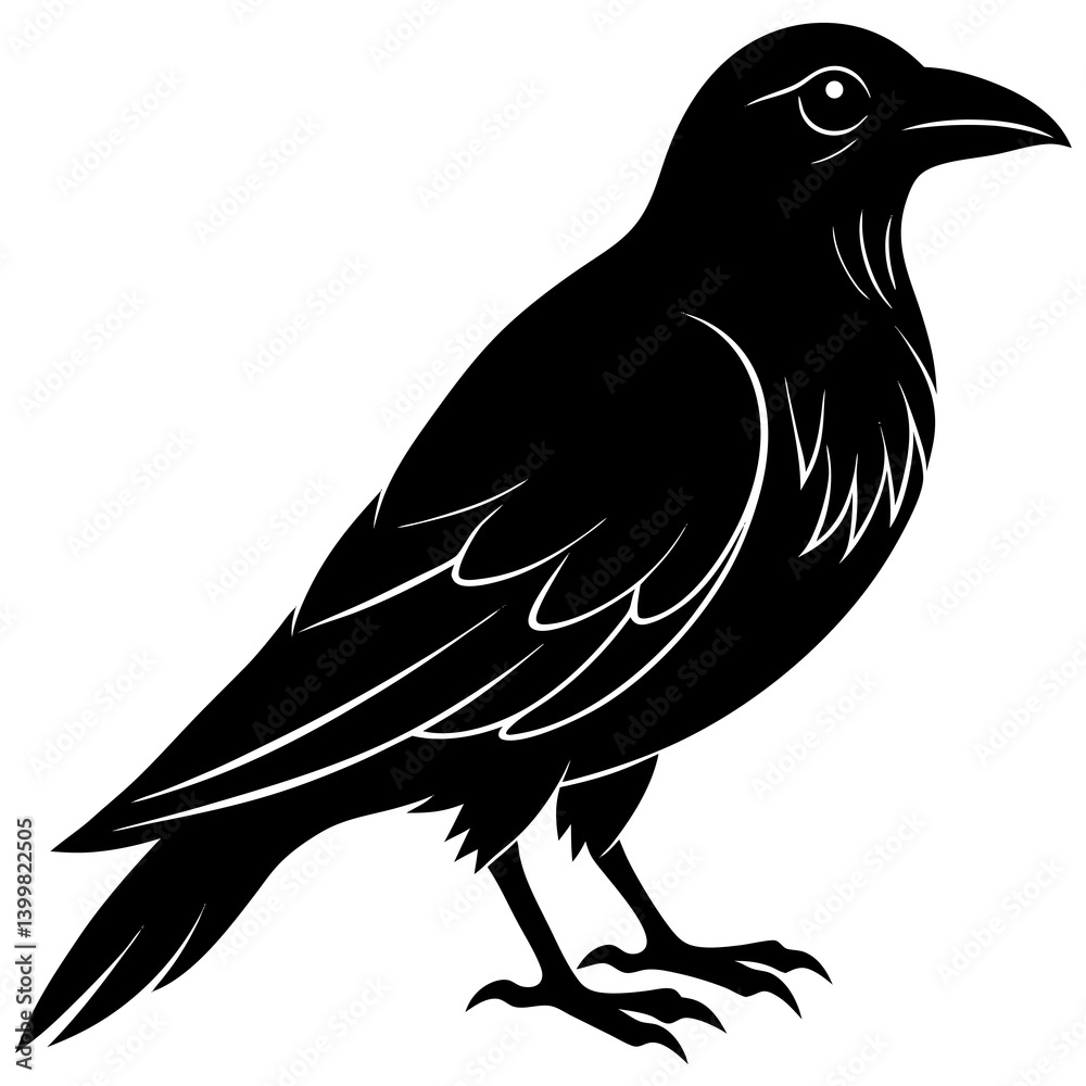 Fototapeta premium crow on a white background