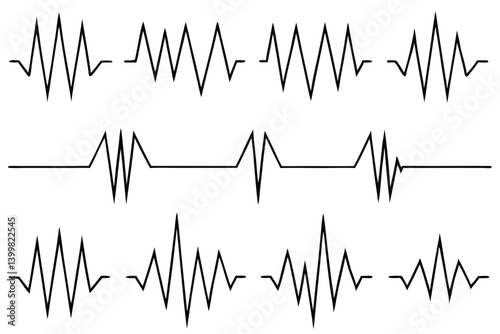 Seismograph line art linear earthquake motion detector artwork