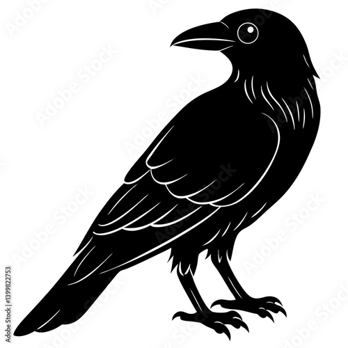 vector illustration of a crow
