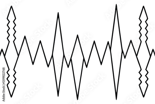 Seismograph line art minimal earthquake sensor vector sketch