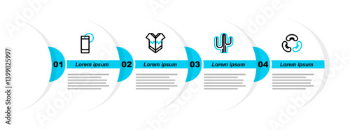 Set line Beans, Cactus, Poncho and Tequila glass with lemon icon. Vector