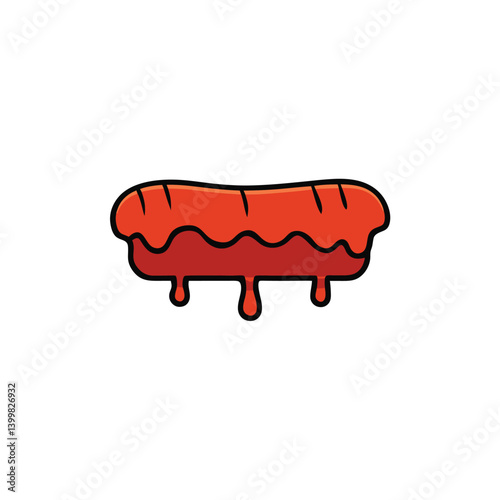 dripping from the beef stroganoff vector art illustration