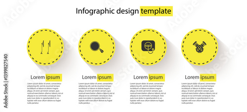 Set Windscreen wiper, Car mirror, Oil filler cap at gas station and engine. Business infographic template. Vector