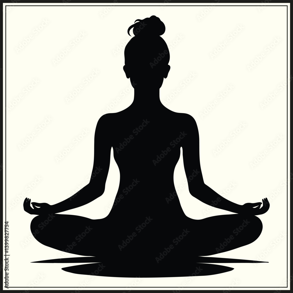 silhouette of a woman in yoga position silhouette of a woman in yoga position