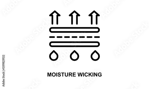 Moisture Wicking Vector Icon Isolated On White Background