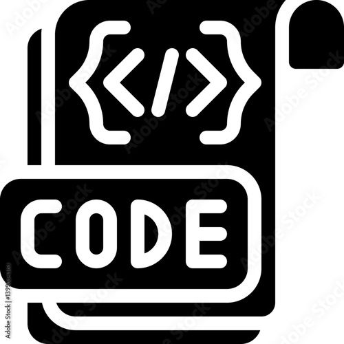 -_code snippet, programming, development, scripting, code sample Glyph editable icon. Editable stroke. Vector illustration.