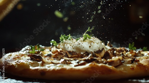 Obraz na płótnie a hyper-realistic studio photo of a gourmet pizza, w salonie